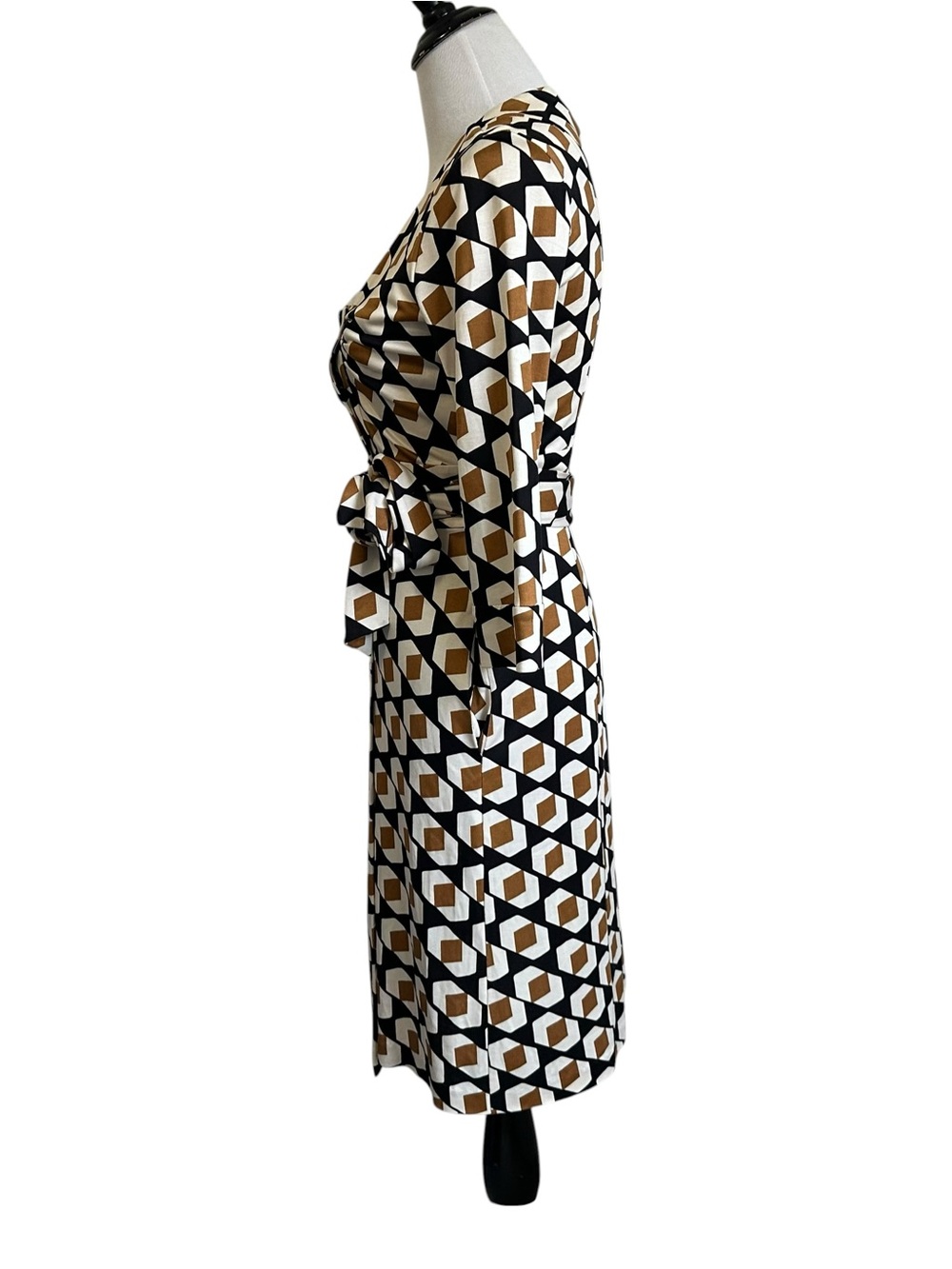 DIANE VON FURSTENBERG Womens Dutch Silk Double Breasted Wrap Dress Size 4 - Picture 6 of 15